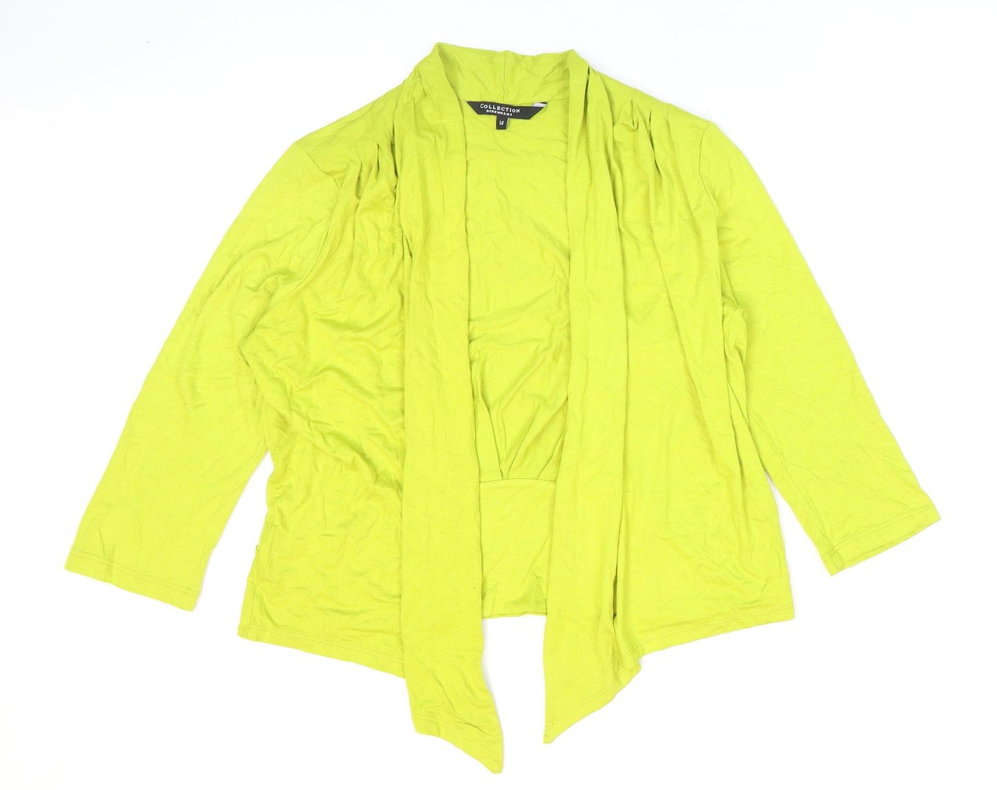 Womens UK Size 14 Debenhams Green Kimono Blouse
