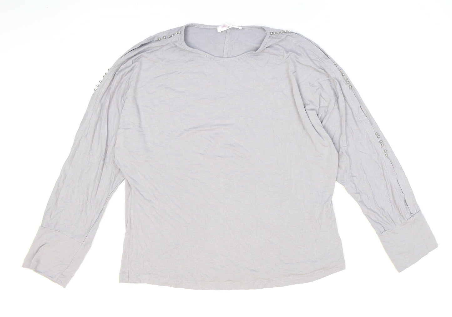 TwentyTwo Womens Grey Viscose Basic T-Shirt Size XL Boat Neck