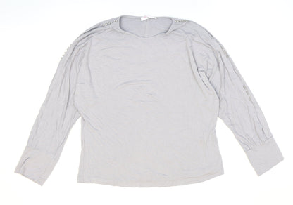 TwentyTwo Womens Grey Viscose Basic T-Shirt Size XL Boat Neck