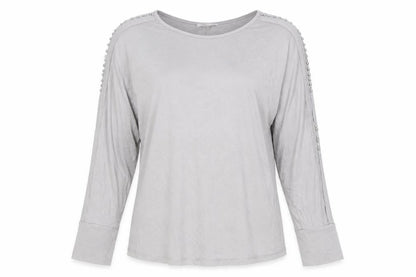 TwentyTwo Womens Grey Viscose Basic T-Shirt Size XL Boat Neck