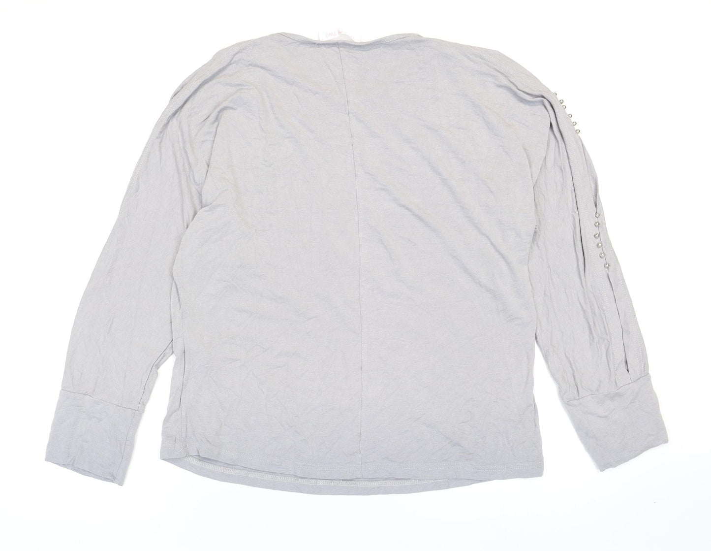 TwentyTwo Womens Grey Viscose Basic T-Shirt Size XL Boat Neck