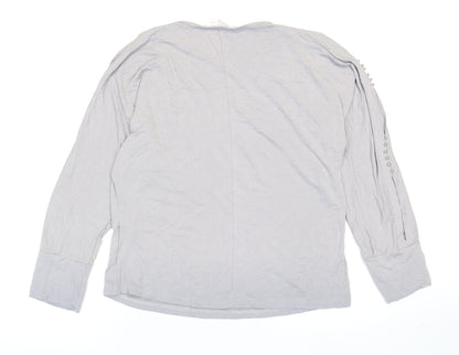 TwentyTwo Womens Grey Viscose Basic T-Shirt Size XL Boat Neck