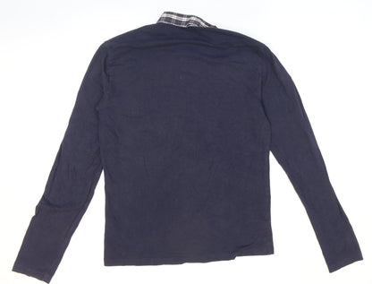 Antony Morato Mens Blue Plaid Cotton Button-Up Size XL Collared Button