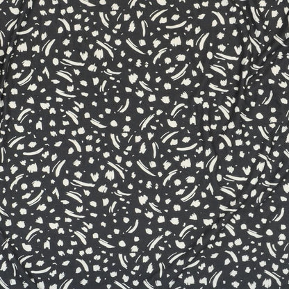 George Womens Black Geometric Polyester Basic T-Shirt Size M Round Neck