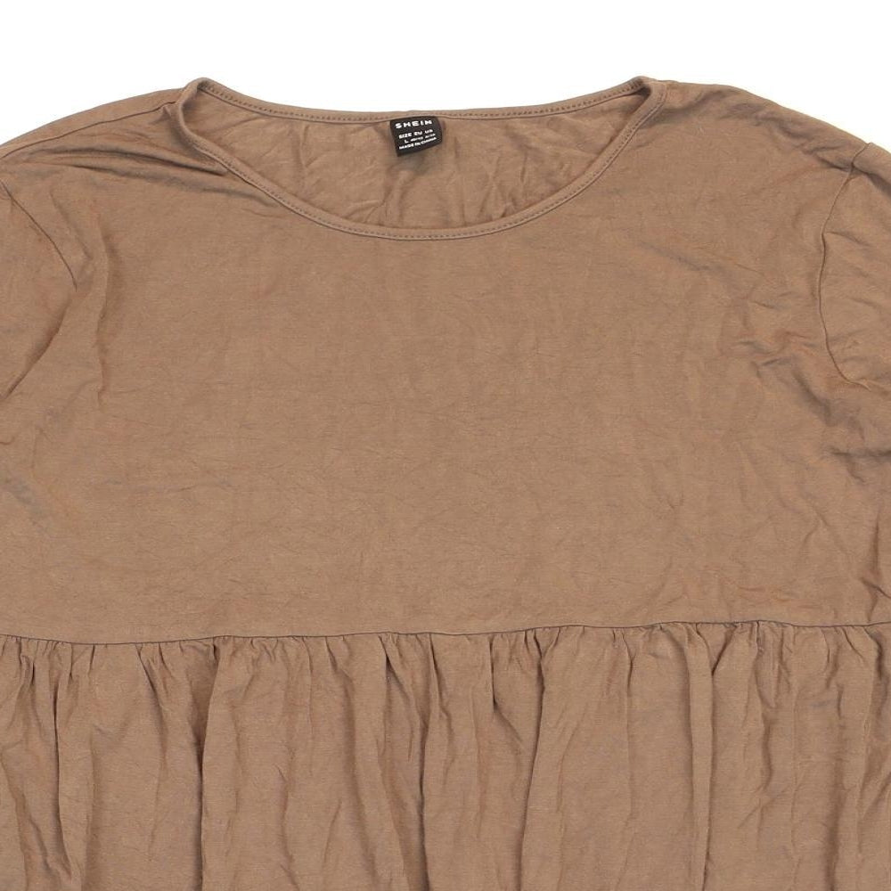 Womens UK Size L SheIn Brown Tunic T-Shirt