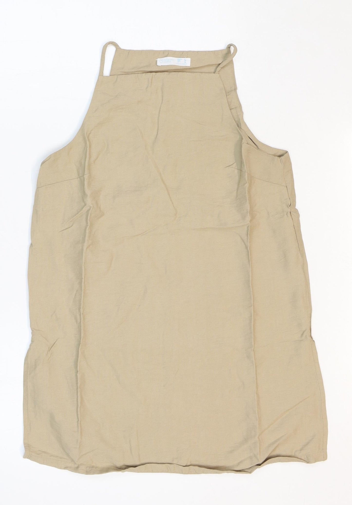 Primark Womens Beige Viscose Basic Tank Size 8 Square Neck