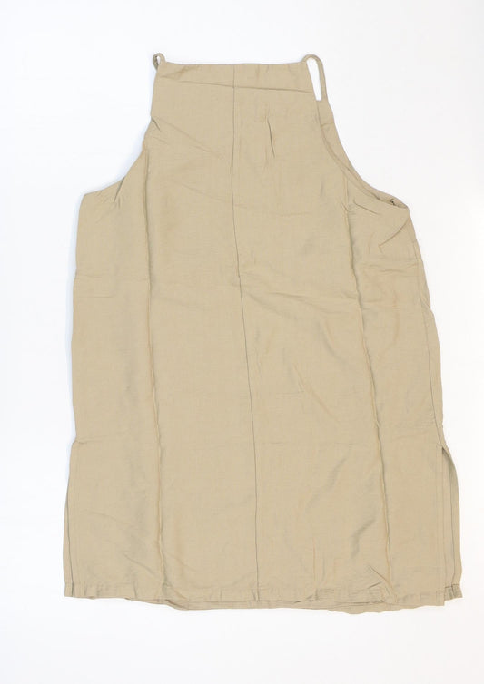 Primark Womens Beige Viscose Basic Tank Size 8 Square Neck