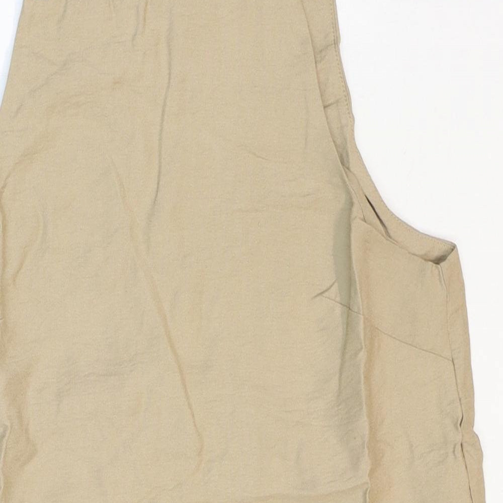 Primark Womens Beige Viscose Basic Tank Size 8 Square Neck