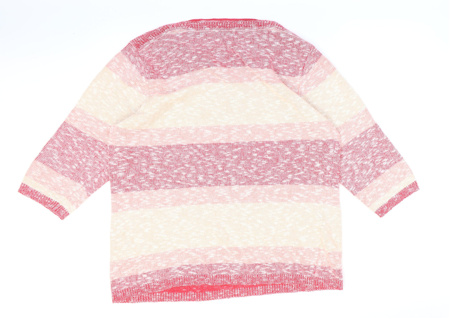 Damart Womens Multicoloured Round Neck Striped Acrylic Pullover Jumper Size 18 - Size 18-20