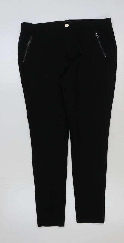 Romeo & Juliet Couture Womens Black Polyester Trousers Size L L28 in Regular Button