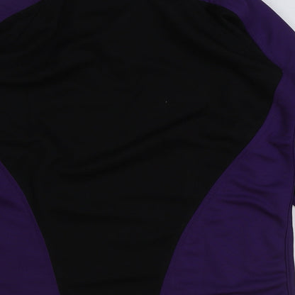 smartsportswear Girls Black Colourblock Polyester Basic T-Shirt Size L Collared Pullover