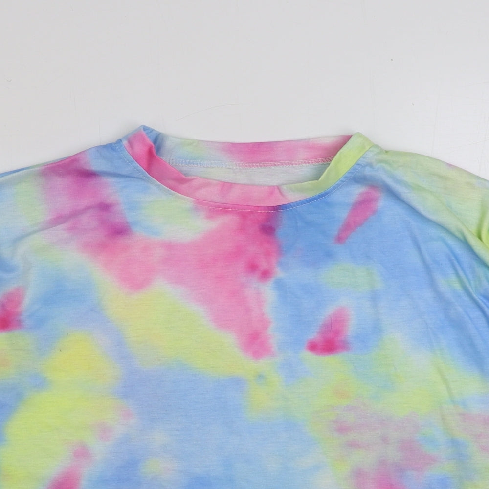 Womens UK Size S Preworn Multicoloured Basic T-Shirt
