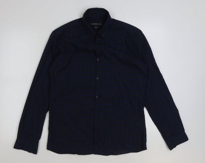 Mens UK Size 15.5 Cedar Wood State Green  Button-Up Long Sleeve Casual Shirt