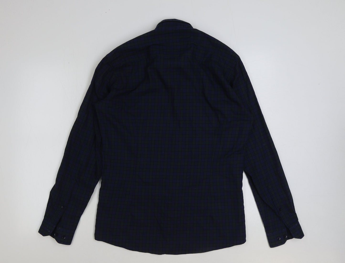 Mens UK Size 15.5 Cedar Wood State Green  Button-Up Long Sleeve Casual Shirt