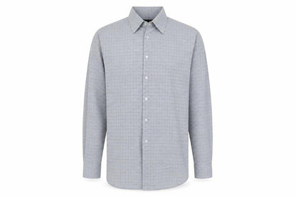Mens UK Size 16 Marks and Spencer Blue  Button-Up Long Sleeve Casual Shirt