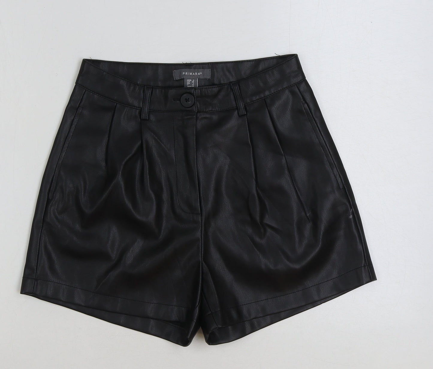 Primark Womens Black Polyester Bermuda Shorts Size 8 L3 in Regular Button