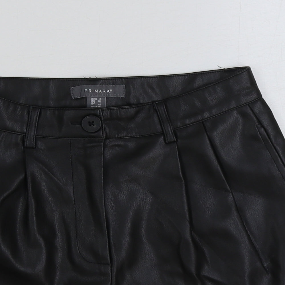 Primark Womens Black Polyester Bermuda Shorts Size 8 L3 in Regular Button