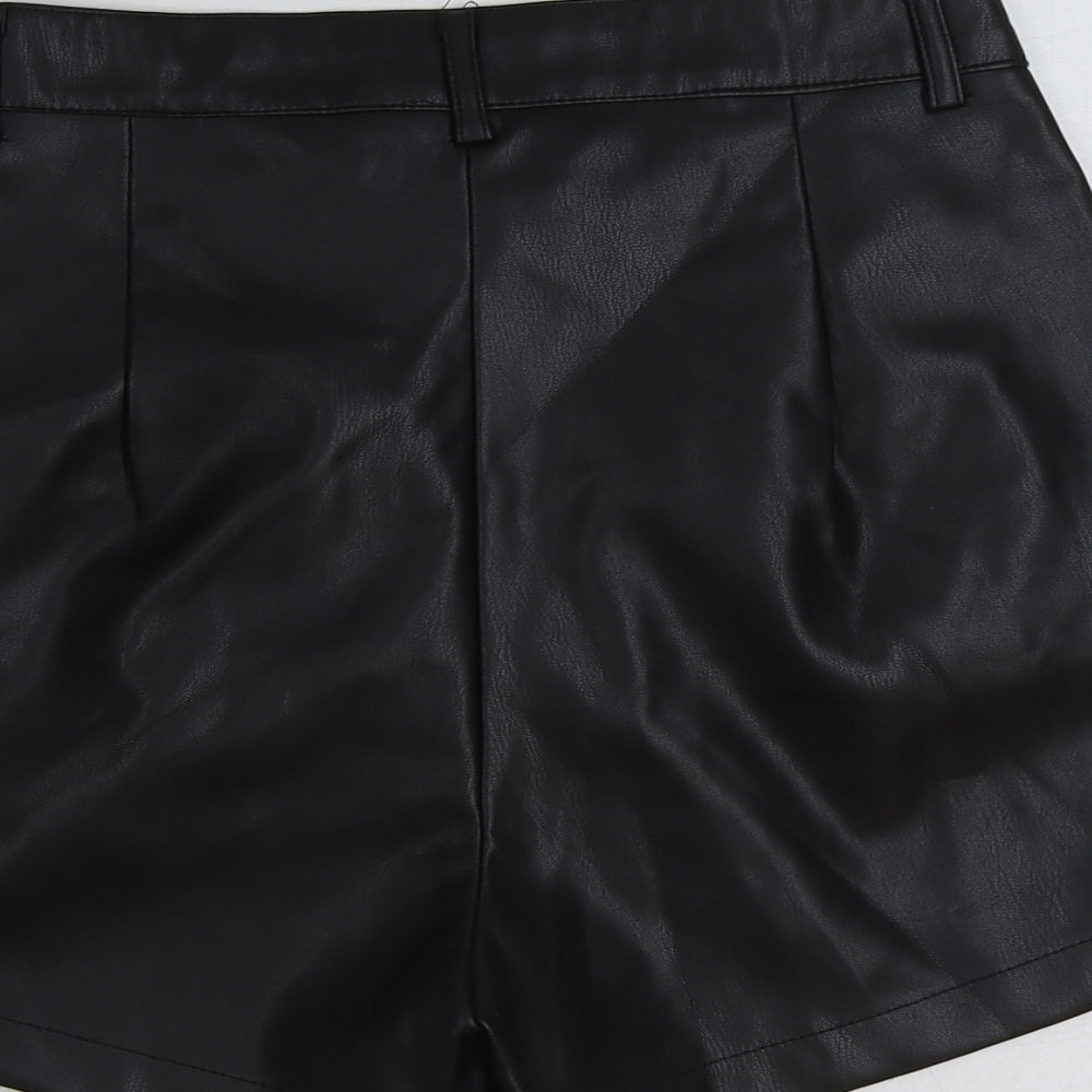 Primark Womens Black Polyester Bermuda Shorts Size 8 L3 in Regular Button