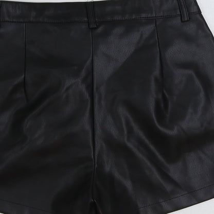 Primark Womens Black Polyester Bermuda Shorts Size 8 L3 in Regular Button