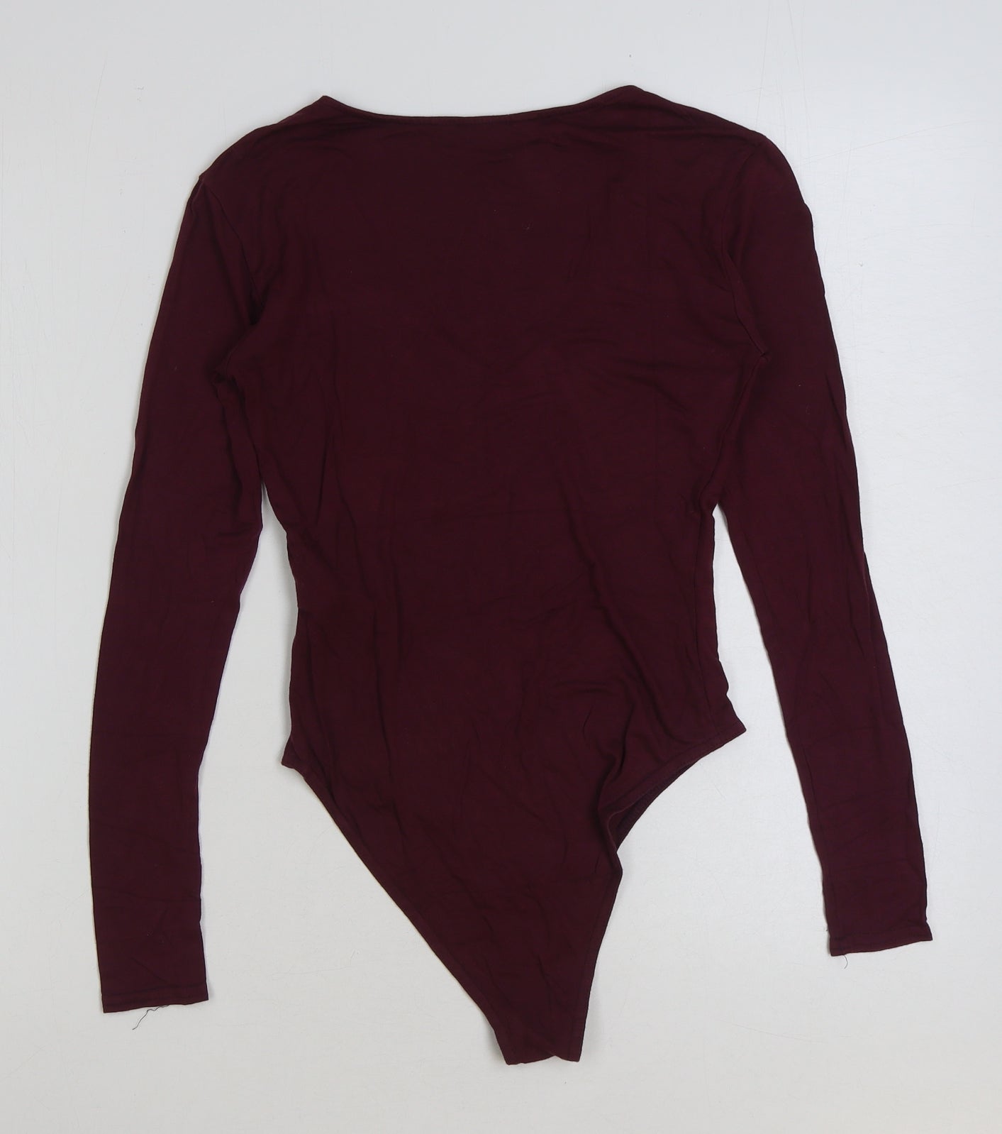 New Look Womens Red Polyester Bodysuit One-Piece Size 8 Snap