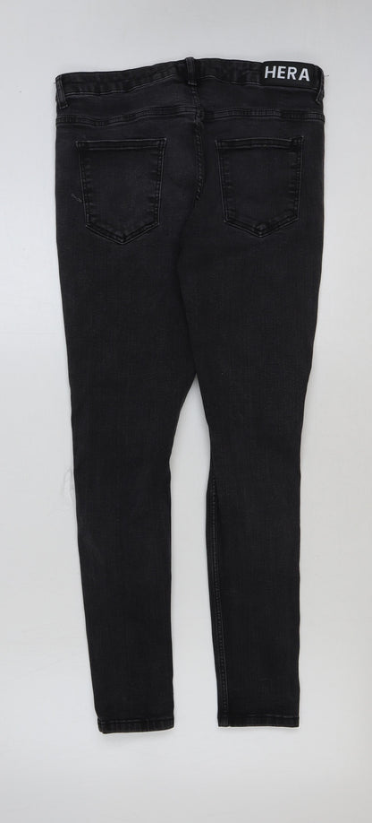 Hera Womens Grey Cotton Skinny Jeans Size 32 in L28 in Regular Button