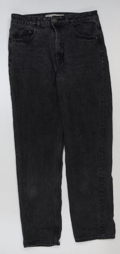 ASOS Womens Black Cotton Straight Jeans Size 28 in L34 in Regular Button