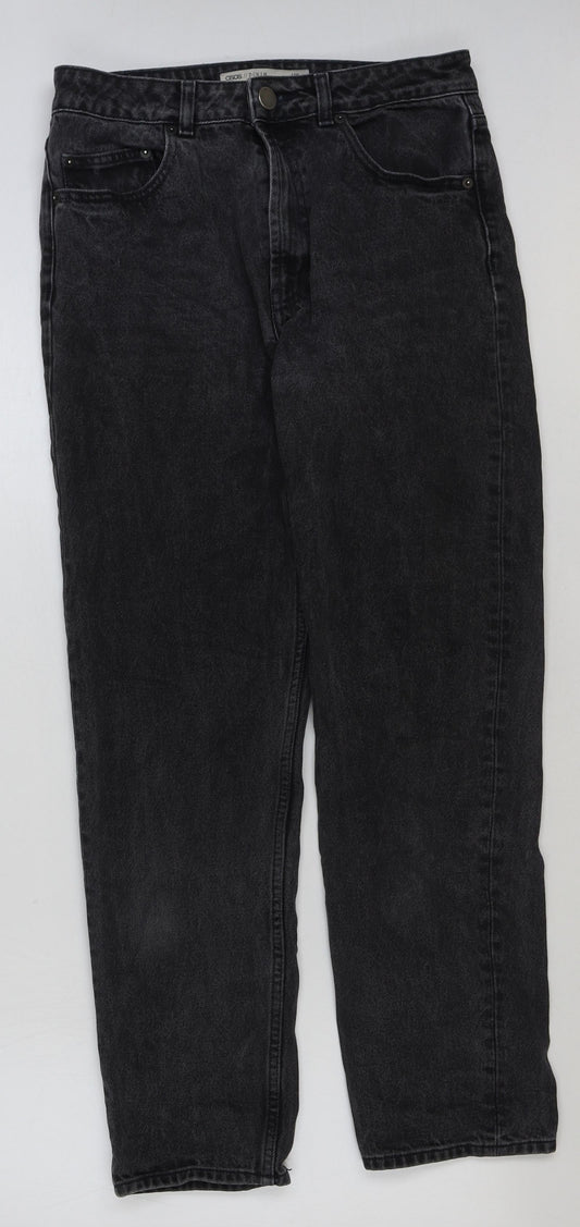 ASOS Womens Black Cotton Straight Jeans Size 28 in L34 in Regular Button