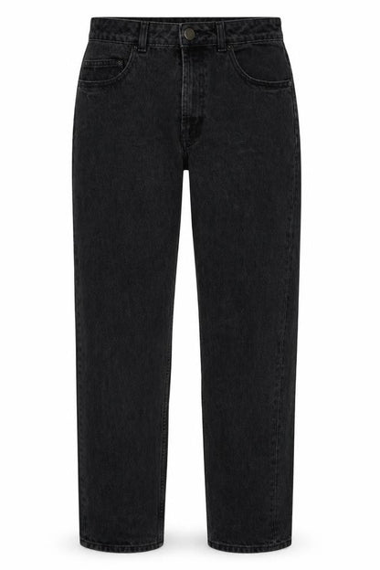ASOS Womens Black Cotton Straight Jeans Size 28 in L34 in Regular Button