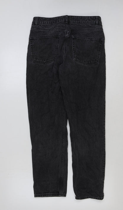 ASOS Womens Black Cotton Straight Jeans Size 28 in L34 in Regular Button