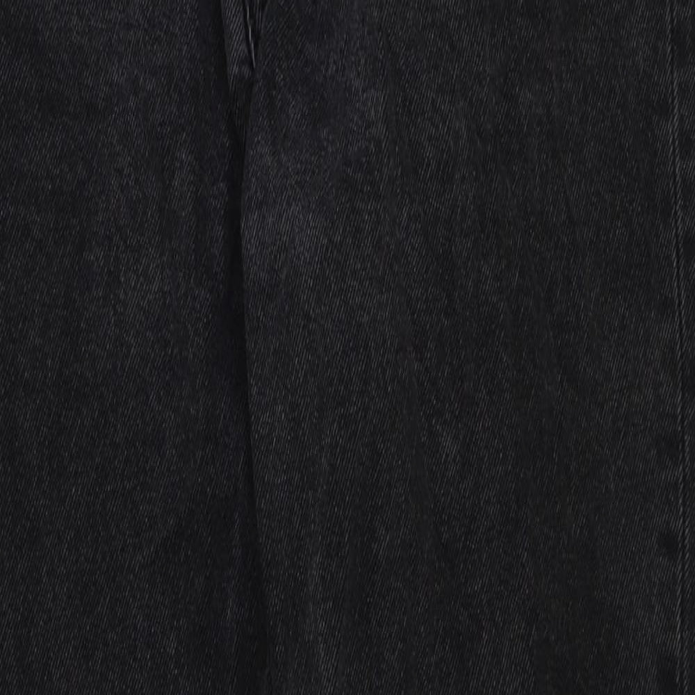 ASOS Womens Black Cotton Straight Jeans Size 28 in L34 in Regular Button