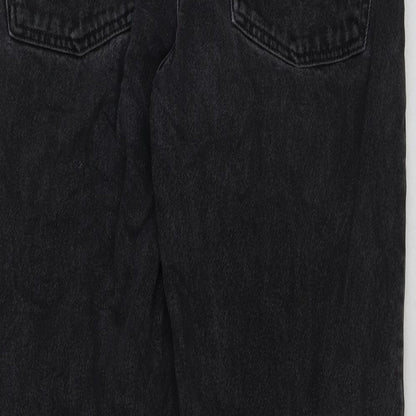 ASOS Womens Black Cotton Straight Jeans Size 28 in L34 in Regular Button