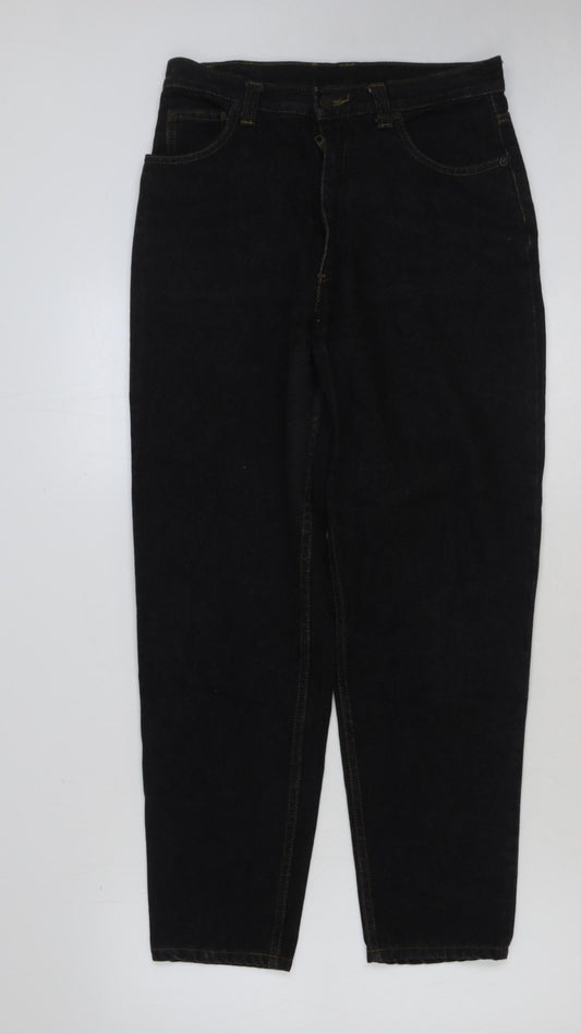 Mens UK Size 30 in Preworn Regular Fit Straight Black Jeans