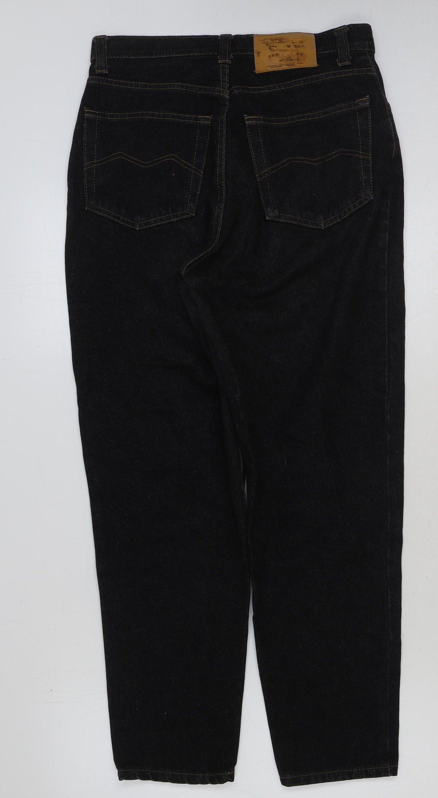 Mens UK Size 30 in Preworn Regular Fit Straight Black Jeans