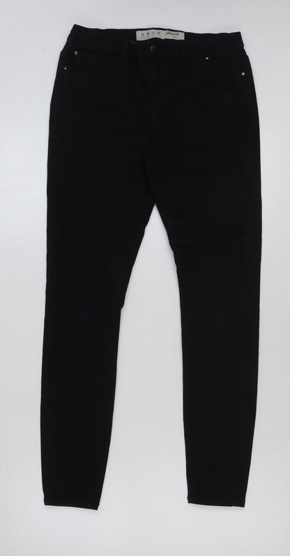 Denim & Co. Womens Black Cotton Skinny Jeans Size 10 L28 in Regular Button