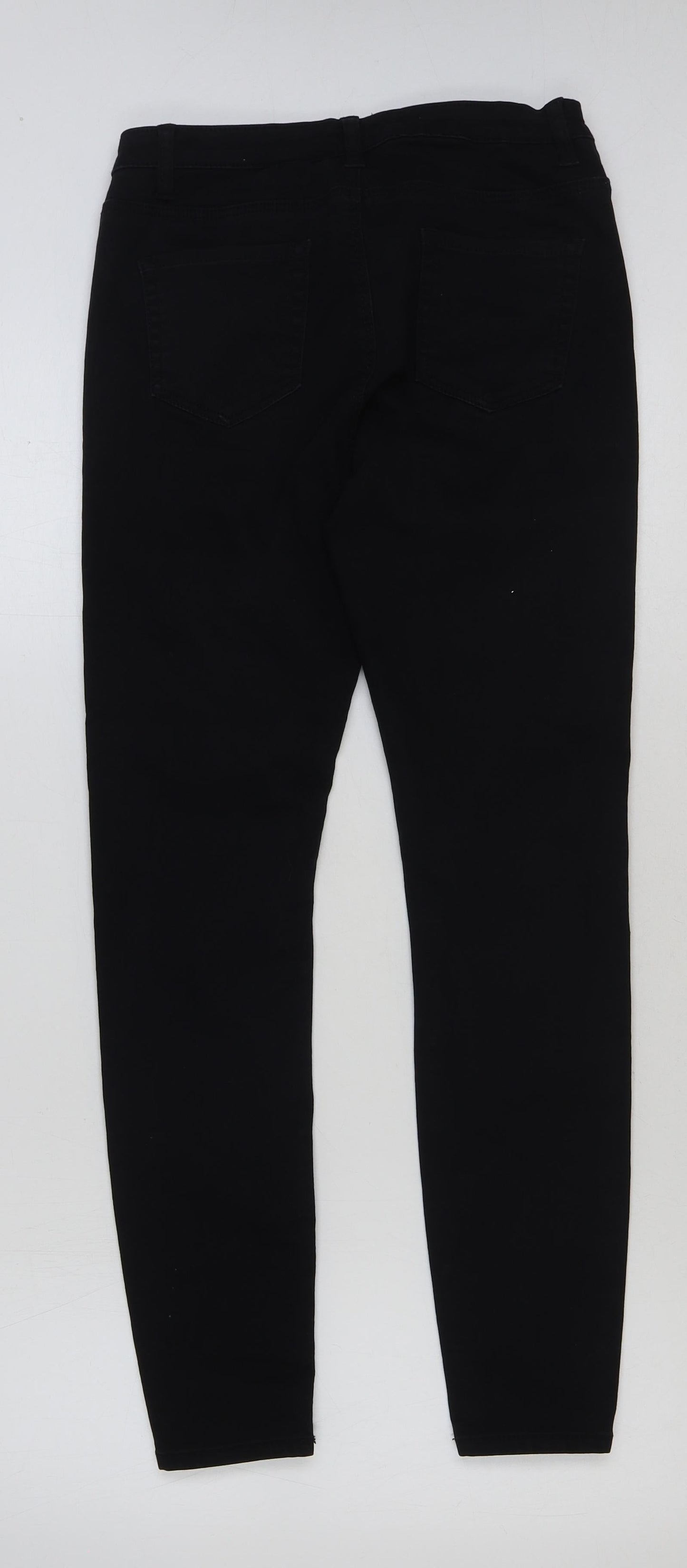 Denim & Co. Womens Black Cotton Skinny Jeans Size 10 L28 in Regular Button