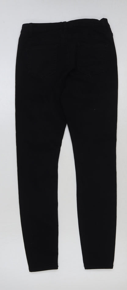 Denim & Co. Womens Black Cotton Skinny Jeans Size 10 L28 in Regular Button
