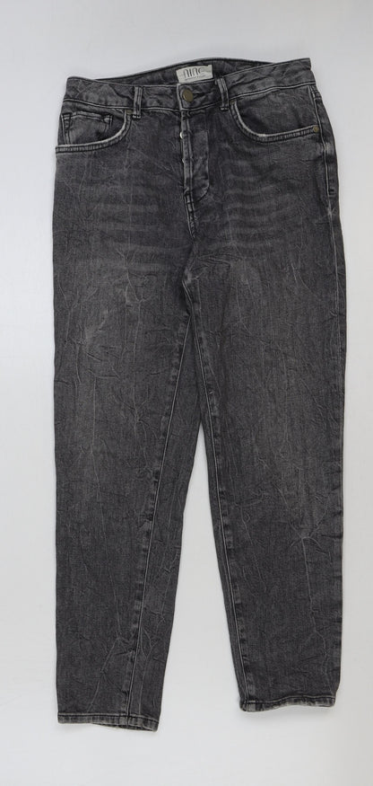 nine Womens Grey Cotton Skinny Jeans Size 8 L27 in Regular Button