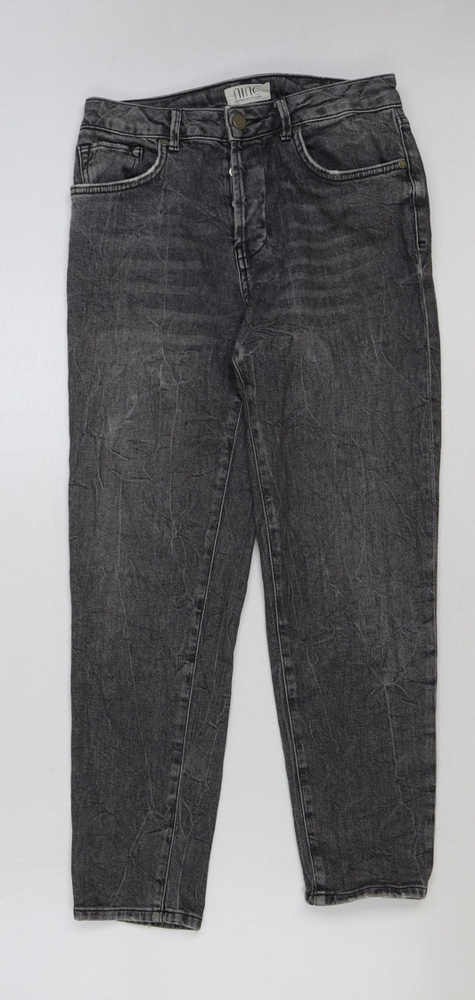 nine Womens Grey Cotton Skinny Jeans Size 8 L27 in Regular Button