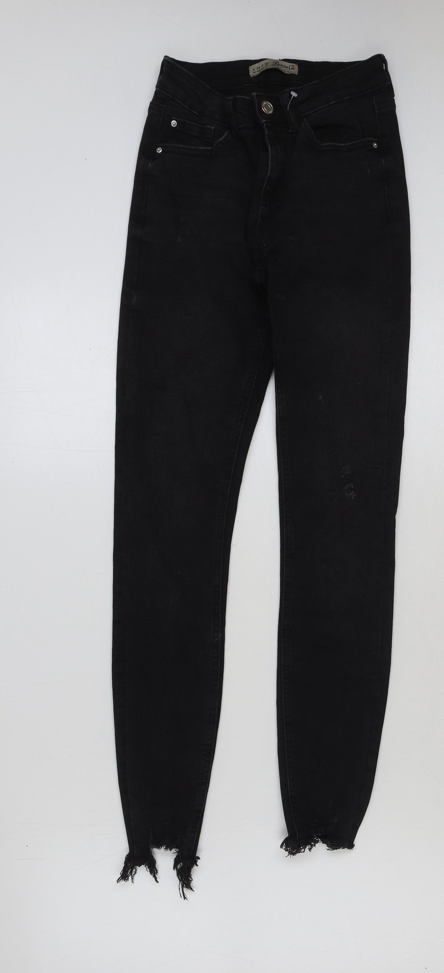 Denim & Co. Womens Black Cotton Skinny Jeans Size 6 L29 in Regular Button