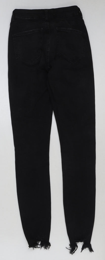 Denim & Co. Womens Black Cotton Skinny Jeans Size 6 L29 in Regular Button