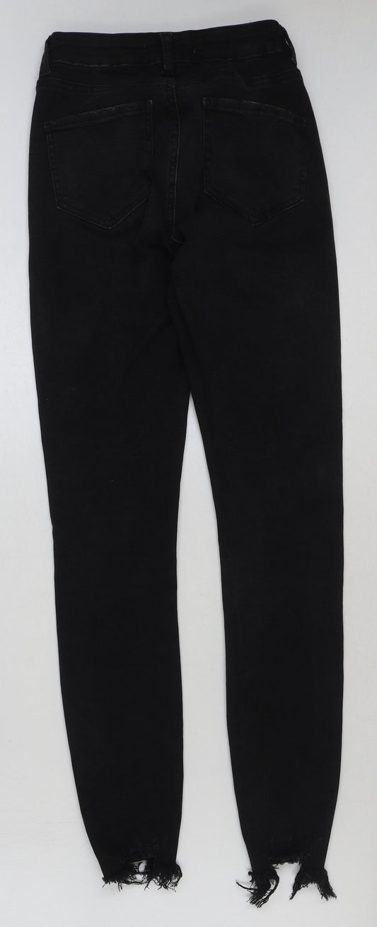 Denim & Co. Womens Black Cotton Skinny Jeans Size 6 L29 in Regular Button