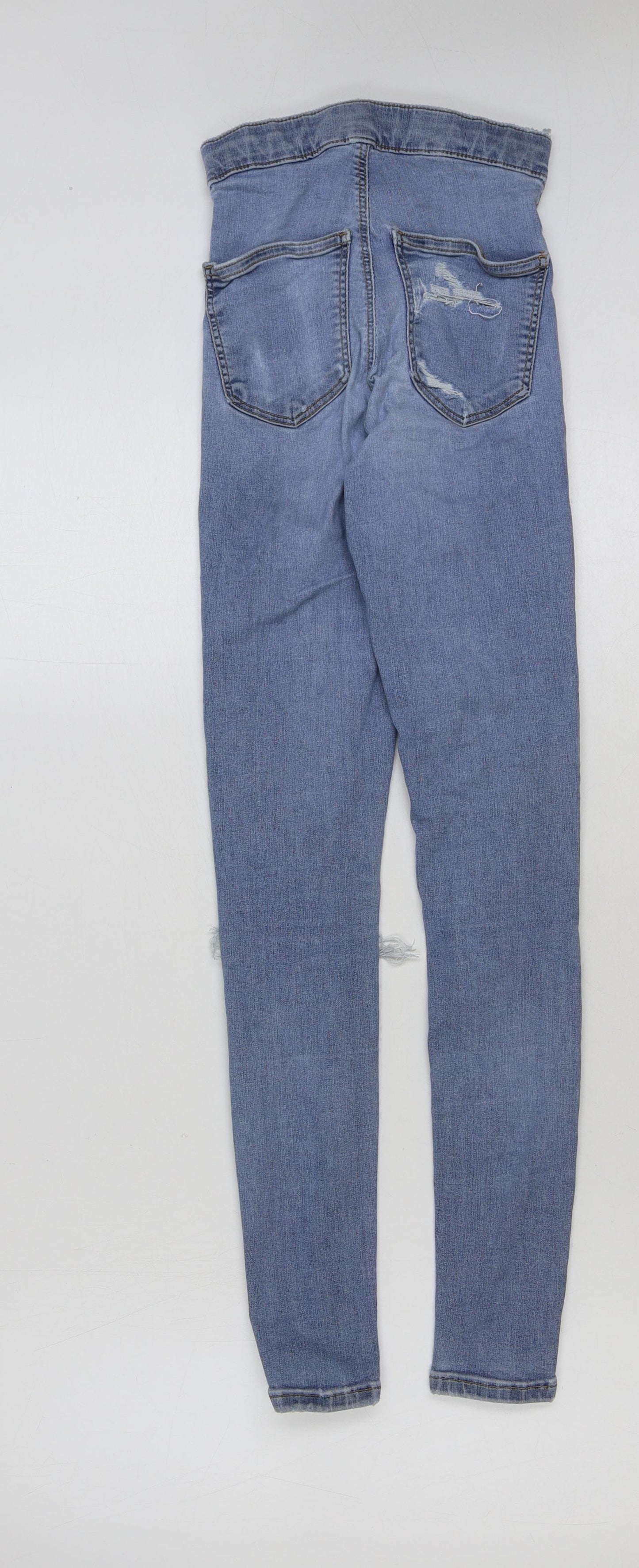 Topshop Womens Blue Cotton Skinny Jeans Size 24 in L32 in Regular Button