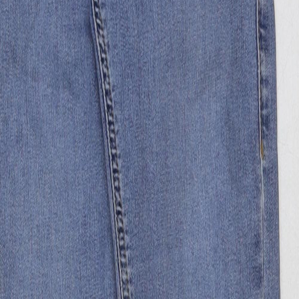 Topshop Womens Blue Cotton Skinny Jeans Size 24 in L32 in Regular Button