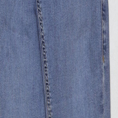 Topshop Womens Blue Cotton Skinny Jeans Size 24 in L32 in Regular Button