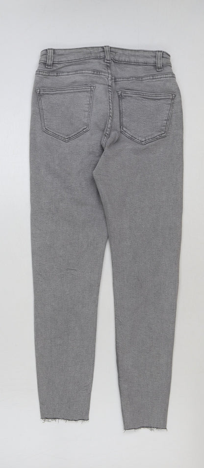 Denim & Co. Womens Grey Cotton Skinny Jeans Size 10 L26 in Regular Button