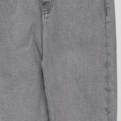 Denim & Co. Womens Grey Cotton Skinny Jeans Size 10 L26 in Regular Button