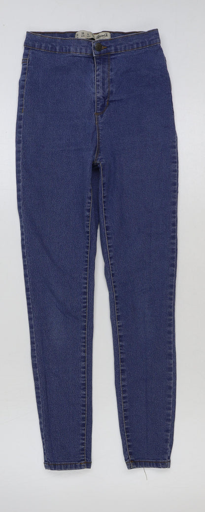 Denim & Co. Womens Blue Cotton Skinny Jeans Size 10 L27 in Regular Button