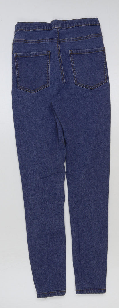 Denim & Co. Womens Blue Cotton Skinny Jeans Size 10 L27 in Regular Button