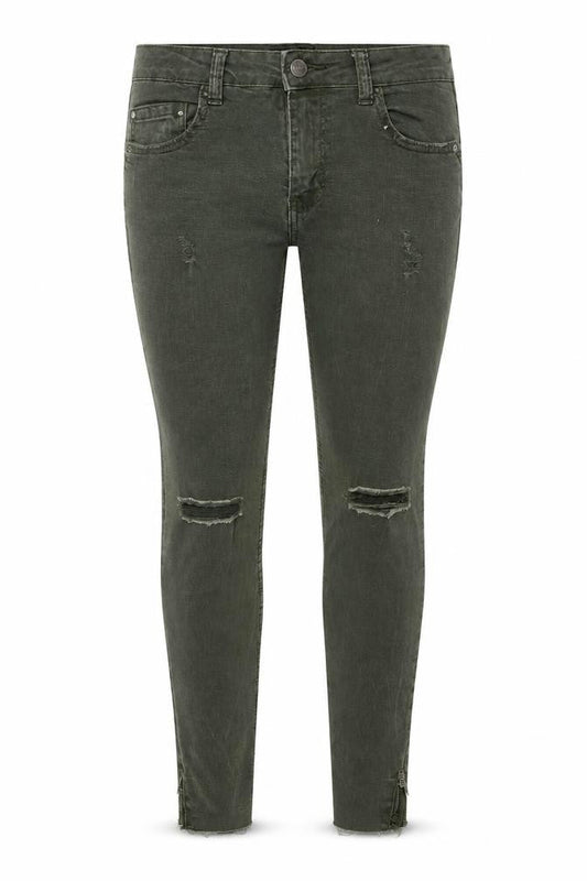 Womens UK Size 10 Bershka Regular Fit Skinny Green Jeans