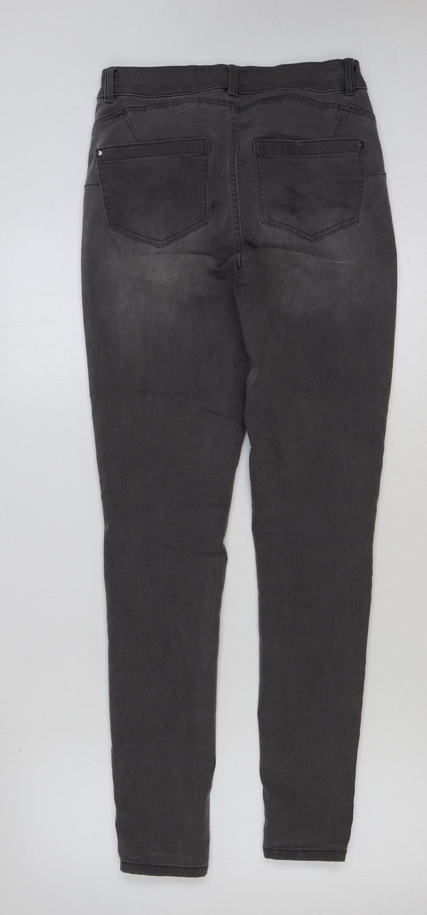 Nutmeg Womens Grey Cotton Skinny Jeans Size 8 L31 in Regular Button